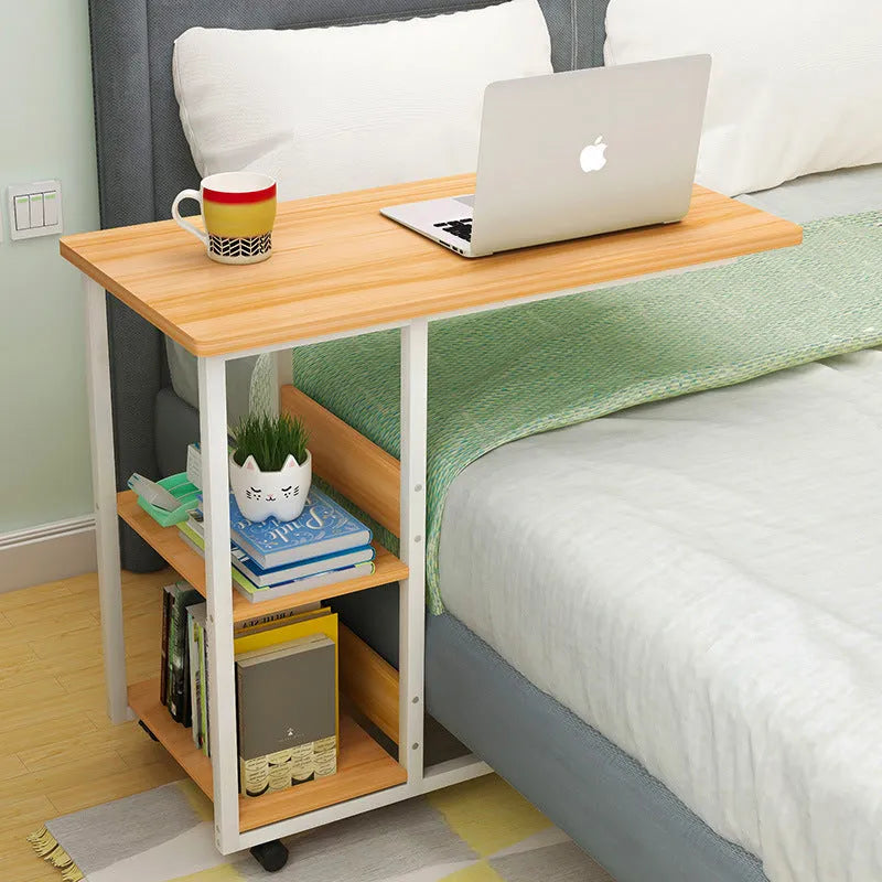 Portable bedside table laptop desk in 60cm niameine walnut finish, modern simple style