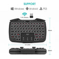 Wireless mini keyboard in black with compact layout and ergonomic design