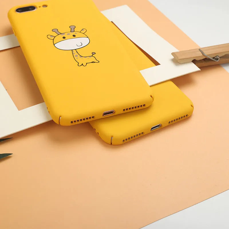 Yellow patterned PC phone case for iPhone XR, XS Max, 6, 7, 8, X models