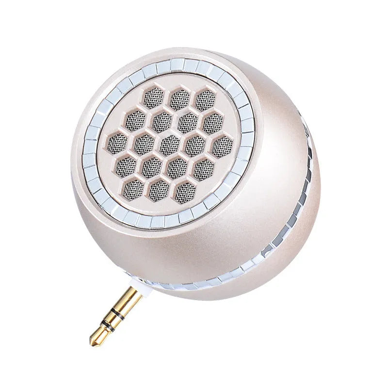 Universal external amplifier speaker in black, gold, or rose gold with wired connection