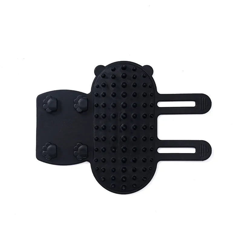 Silicone wall-mounted cat scratching comb with adjustable strap in four colour options