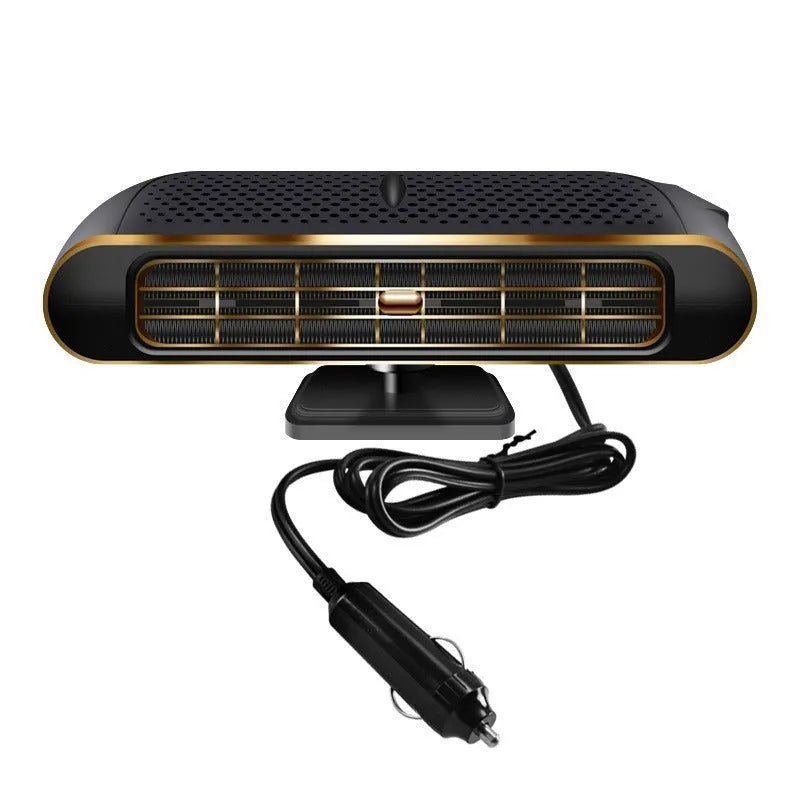 Black gold 120W car defogging defroster made of ABS material on a windscreen