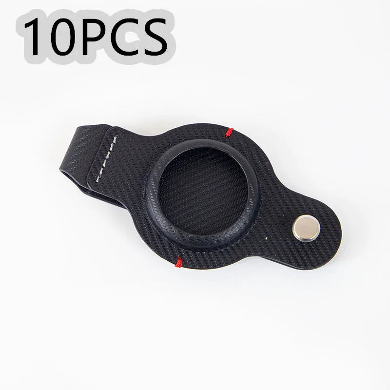PU leather AirTag holder with key ring in black, for Apple AirTag tracker