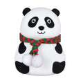 White and black panda silicone night light with USB port and soft glowing illumination
