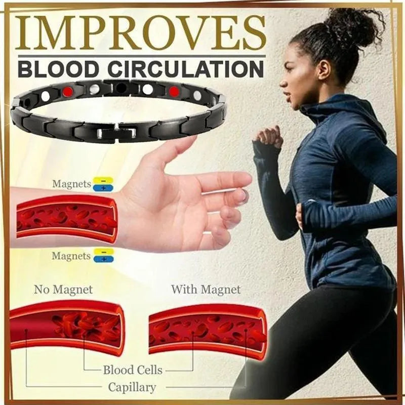 Metal rhombus therapy bracelet available in Black, Bronze, Gold, and Silver, with electroplated finish and optional 2pcs, 4pcs, or 8pcs sets.