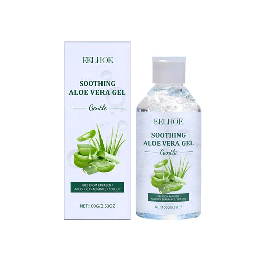 100g tube of clear aloe vera gel for face and body skincare.