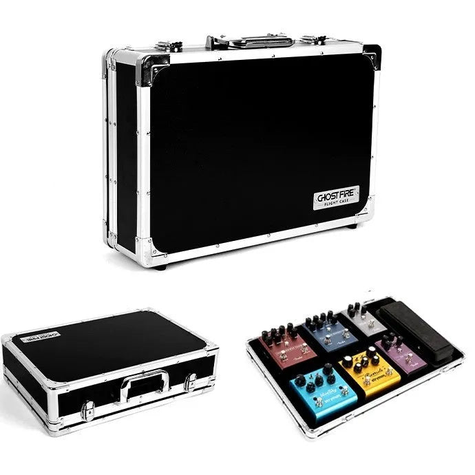 T-EC8 trumpet style aviation flight case for guitar pedals and effects equipment.