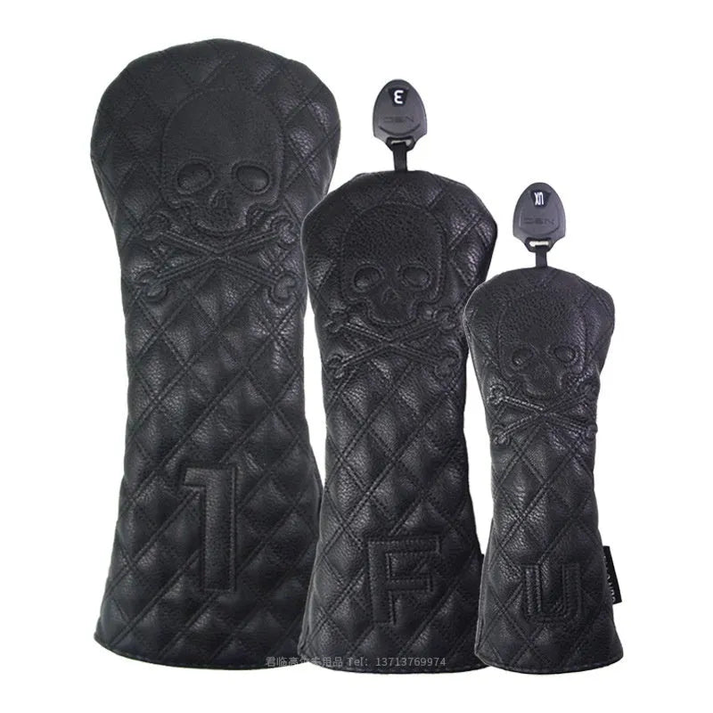 Black and white golf waterproof wooden pole protective cover made from PU material