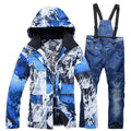 New waterproof warm ski suit for men and women, blue and red options, nylon lining, cotton fillers, sizes M to 3XL