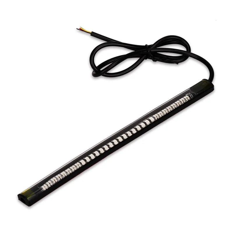 Universal flexible 48 SMD LED motorcycle tail brake turn signal light strip with red and amber LEDs