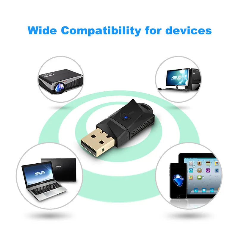 300 Mbps wireless USB WiFi adapter with internal antenna for desktop and laptop computers
