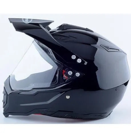 Full face dual-use off-road helmet in ABS with pull-down visor, multiple colour options