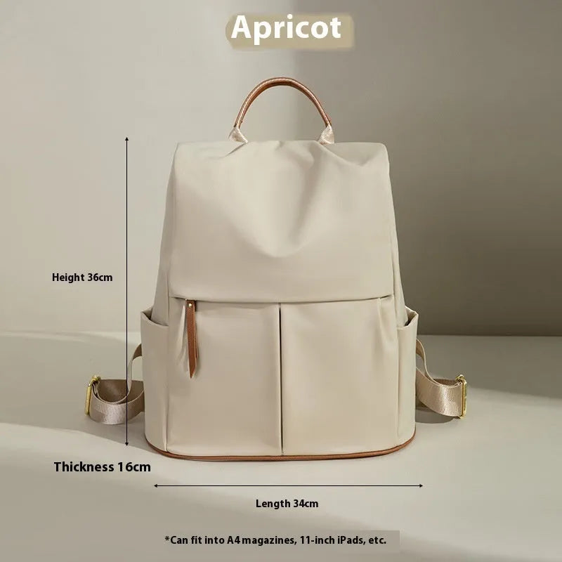 Fashion commuter large-capacity contrast colour nylon travel backpack with multiple pockets in urban simplicity style