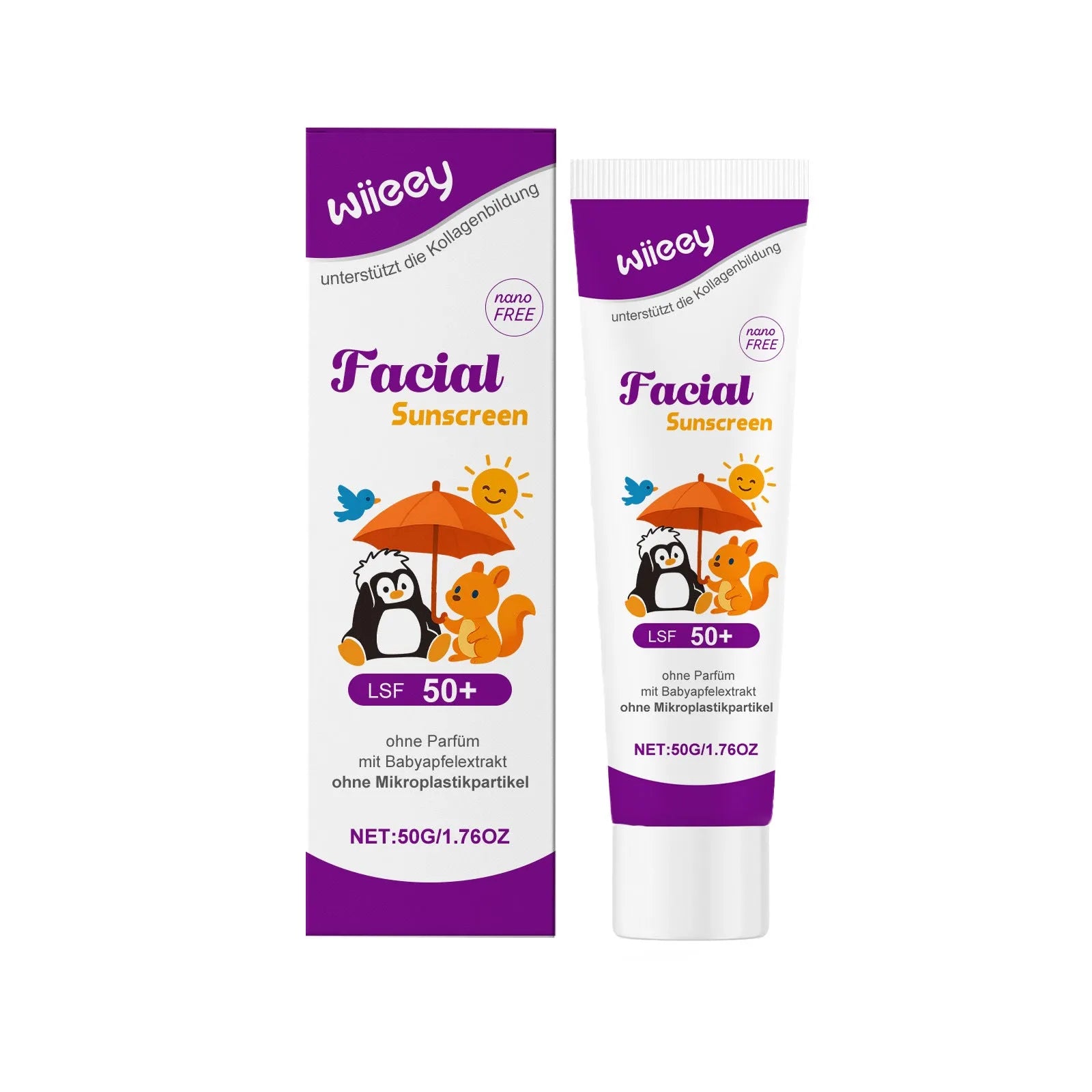 50g summer sunscreen tube with titanium dioxide and apple extract for outdoor protection