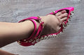 Pointed toe rhinestone super high heel women's pumps with fish mouth design in black, apricot, rose red