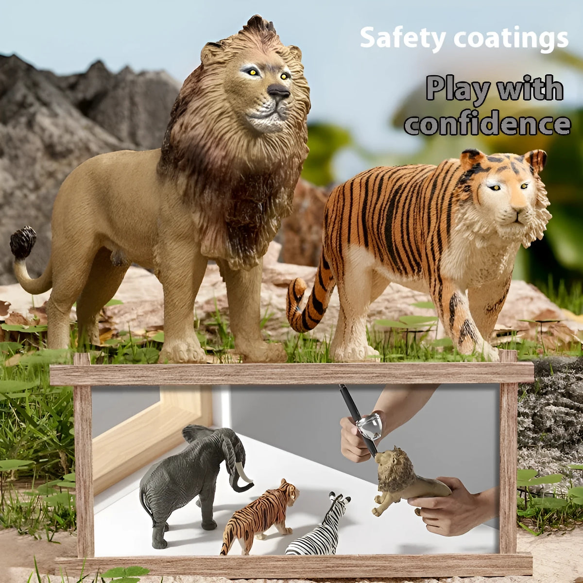 Australian Dream star plastic animal figure toy, 23x28x22cm, lion design