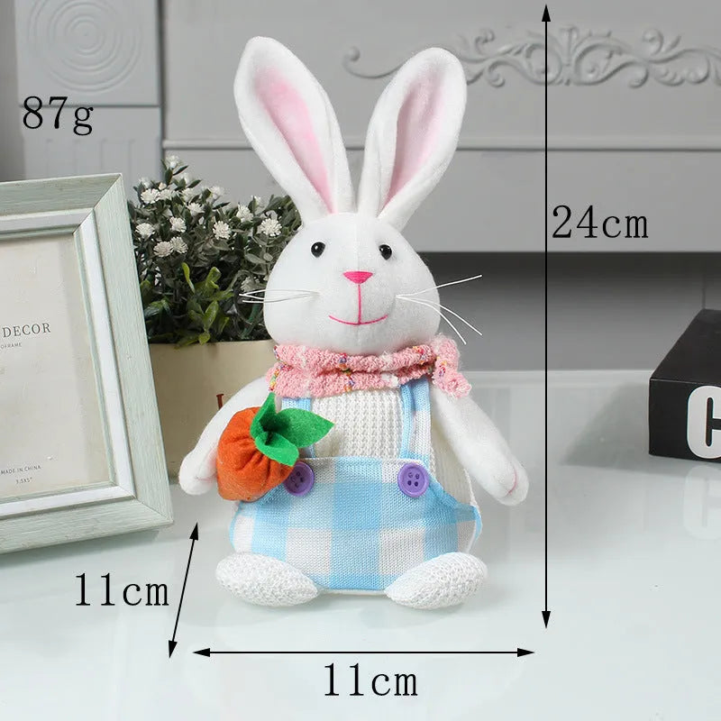 Easter cartoon rabbit tabletop decoration cloth padded cotton plastic 11x11x24cm luminous
