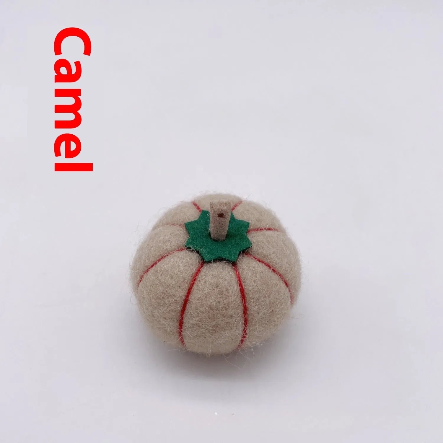 Wool felt pumpkin ornaments for doll decoration in six colours, 5cm diameter