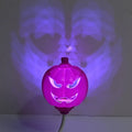 USB rechargeable plastic pumpkin lamp with yellow or purple LED light for Halloween decoration
