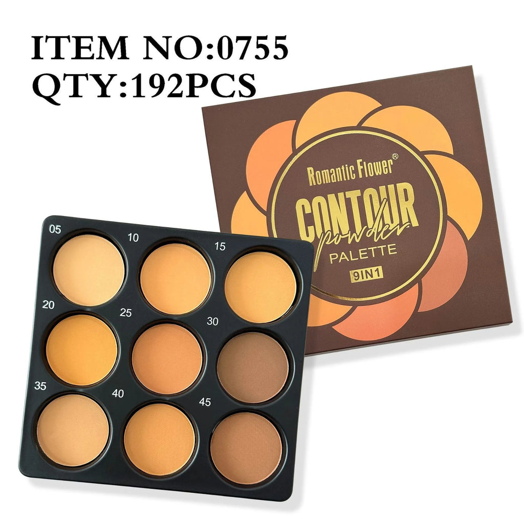 Dark matte makeup palette with nine waterproof eyeshadow colours for punk and fashion looks