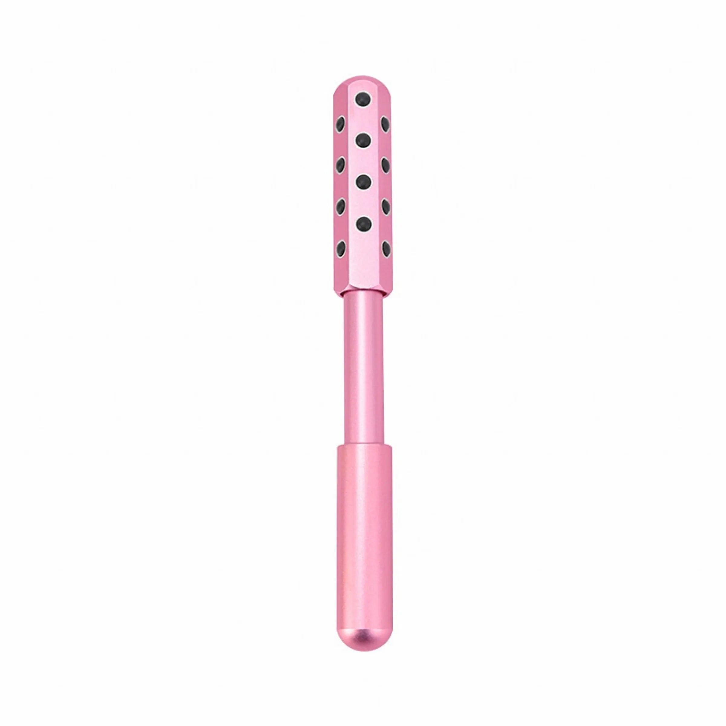 Purple Germanium particle handheld roller massager for face and eyes.