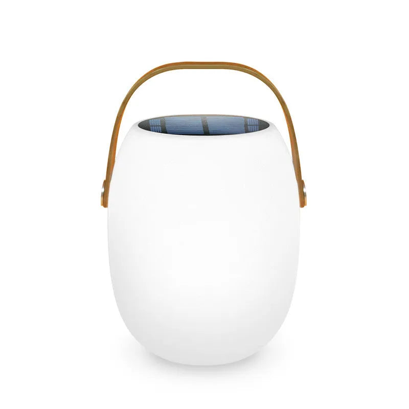 Solar garden ambience light white plastic IP65 outdoor decorative USB rechargeable 18x27cm
