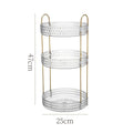 Light luxury cosmetics storage box in PET and metal, available in double layer, single layer, and three layers