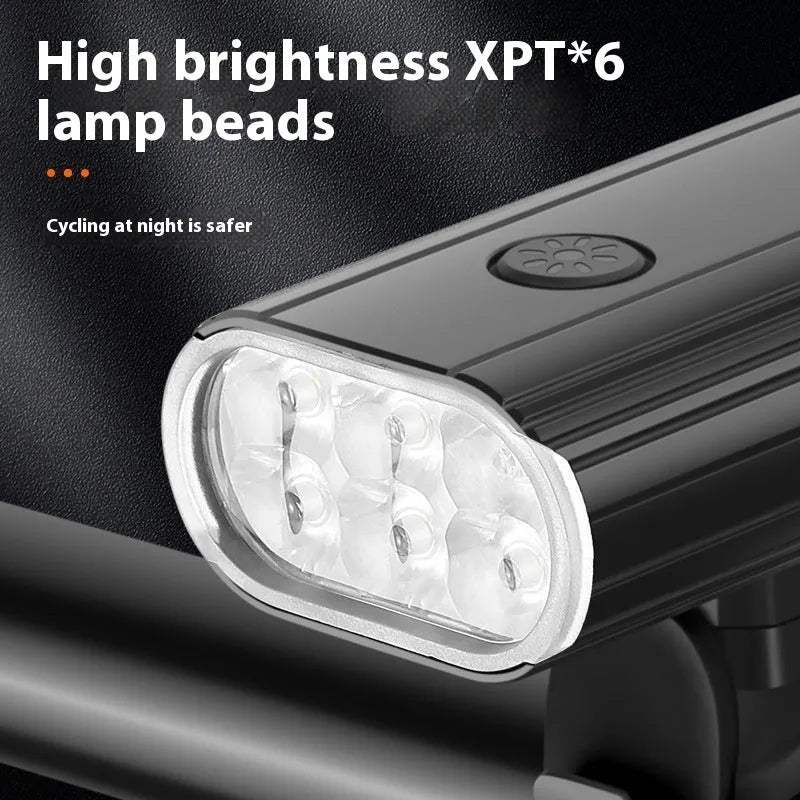 Aluminium alloy bicycle headlight with USB Type-C charging port and quick release mounting bases