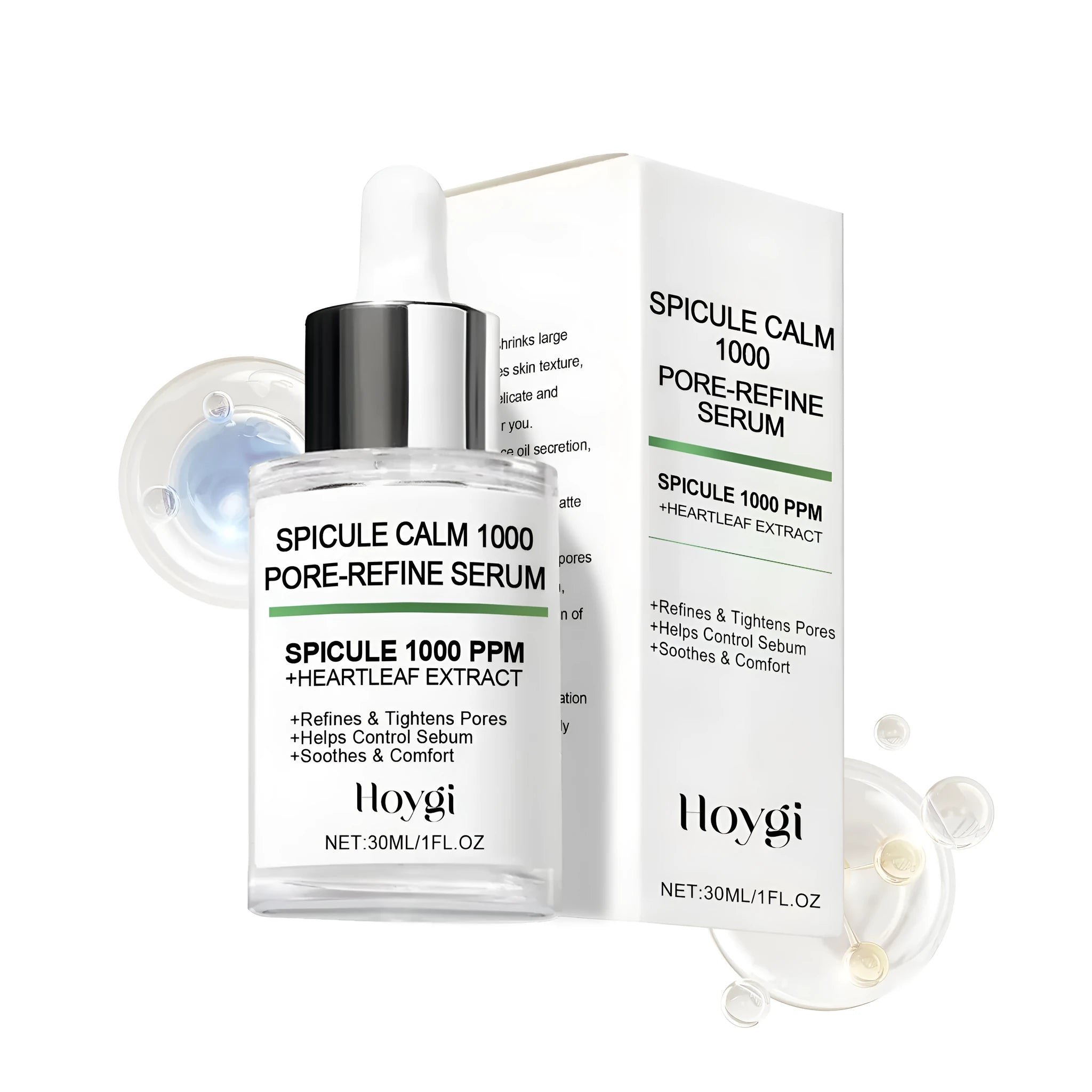30 ml bottle of pore-refine serum with a dropper, containing a clear lightweight liquid.