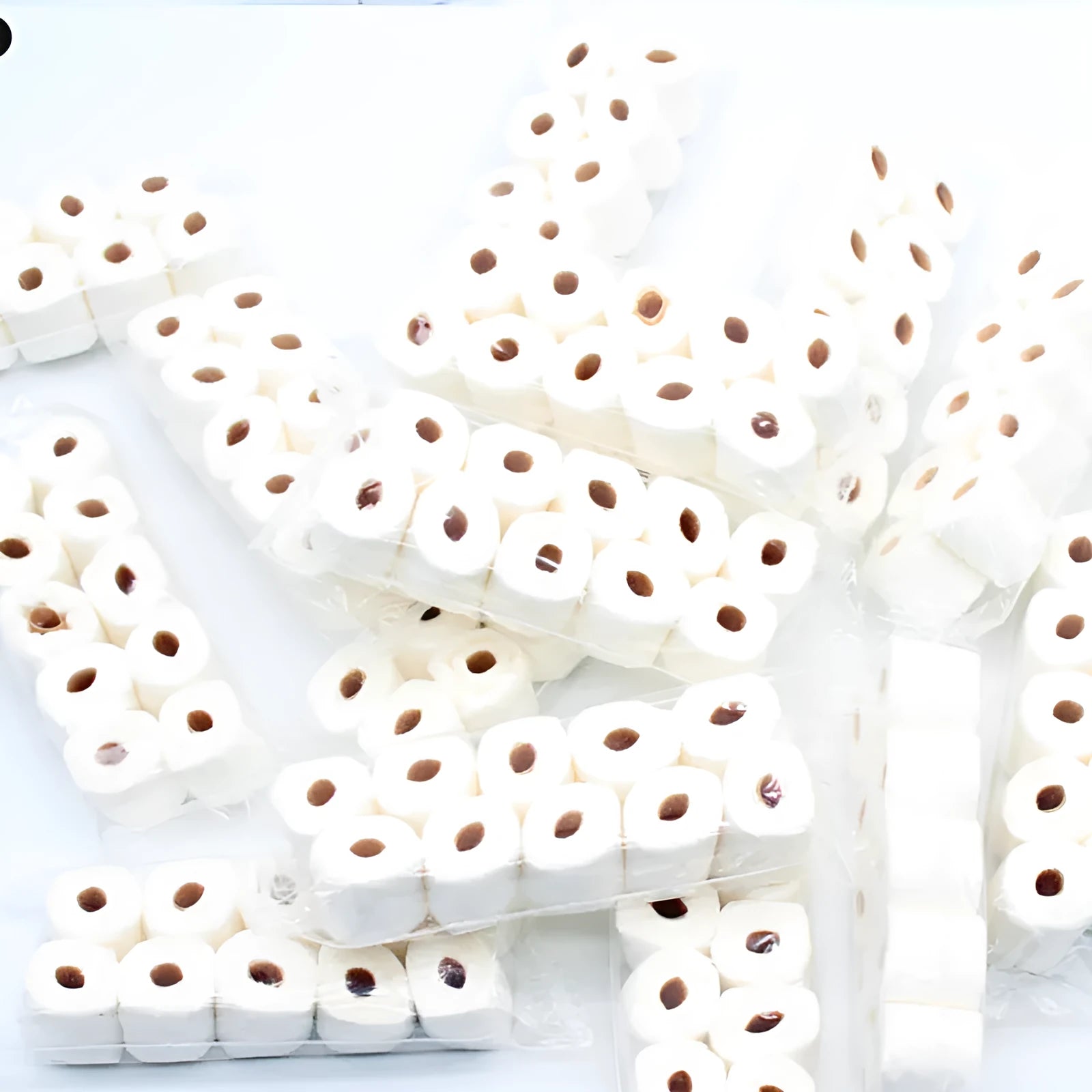 Simulated tissue roll paper model for children's pretend play measuring 30mm x 15mm x 80mm