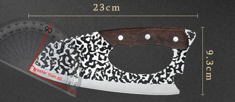 Labor-saving forged kitchen knife in 4 chromium steel with comfortable handle for vegetable preparation