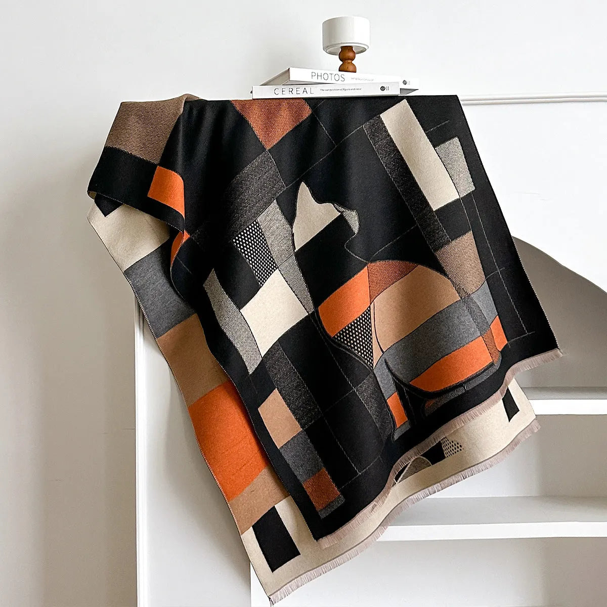 European style 185x65cm imitation cashmere polyester scarf in eight autumn colours
