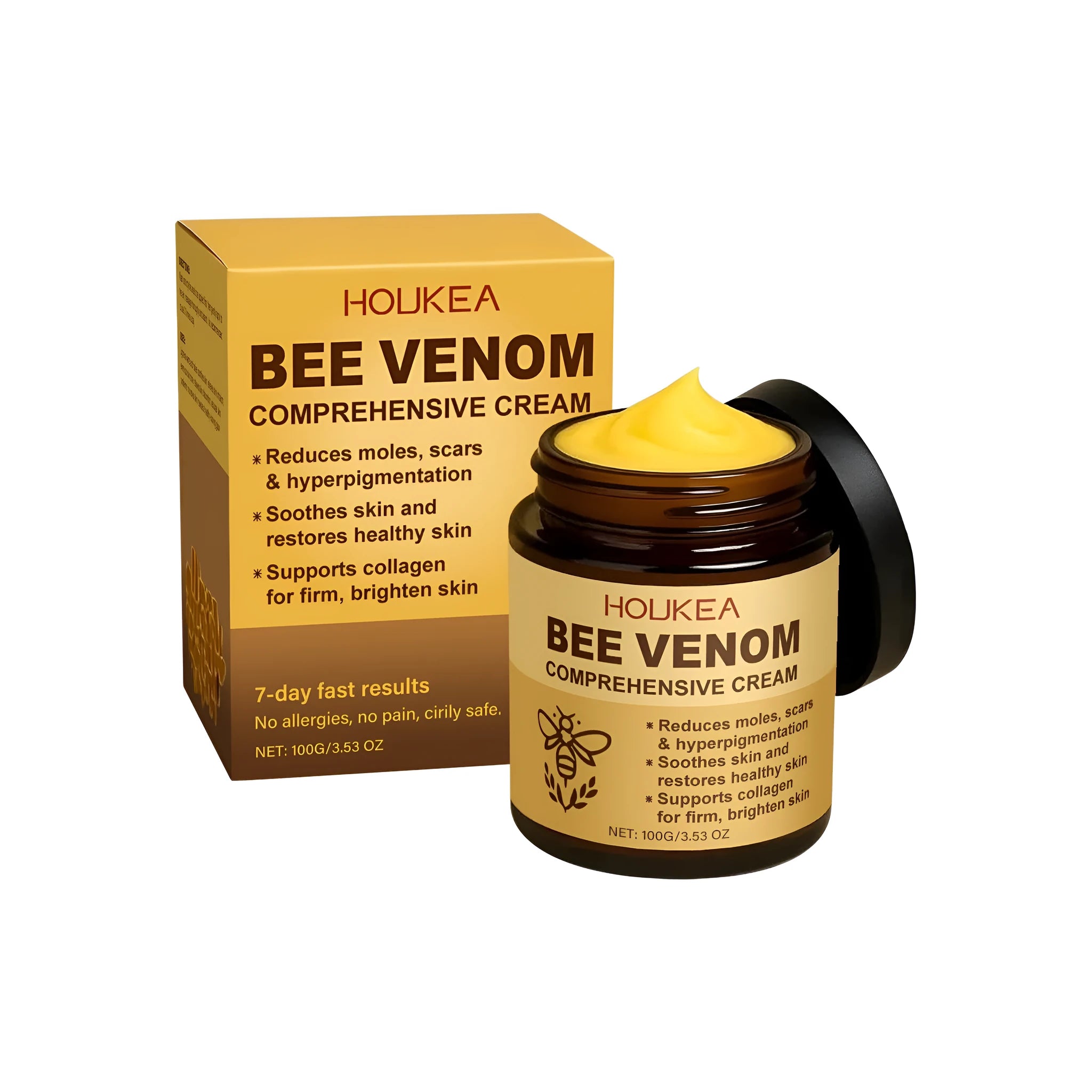 100g jar of skin repair cream with bee venom, mint and avocado oil.