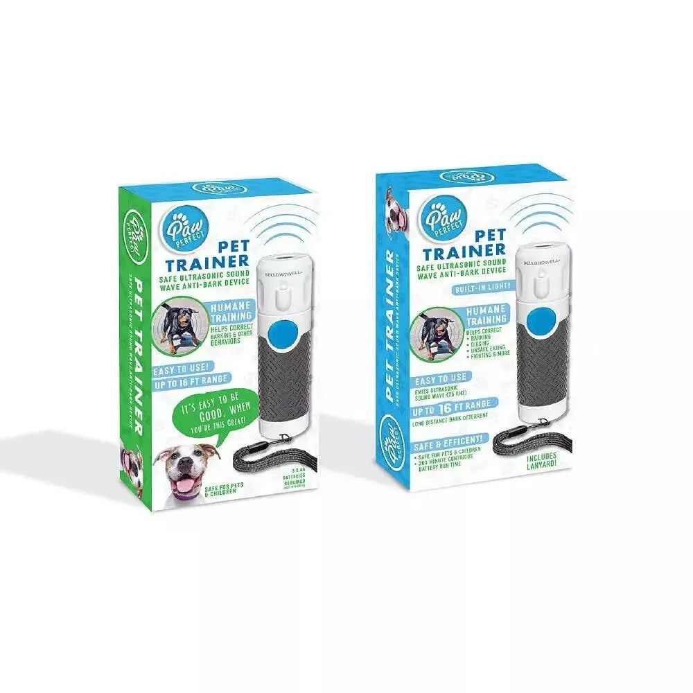 White handheld ultrasonic dog bark stop trainer for pet behaviour control