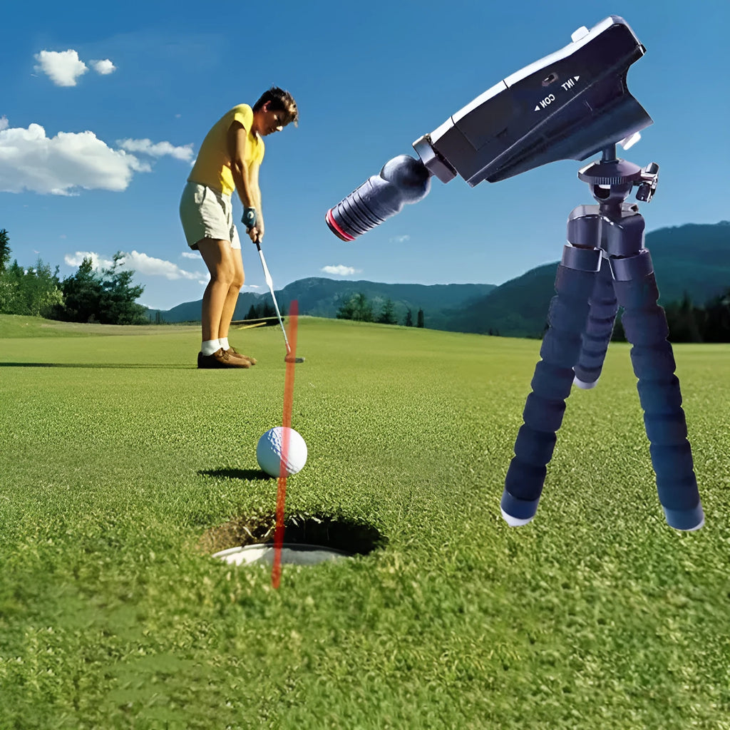 Golf putter laser aiming instrument with adjustable sight alignment for putting practice training