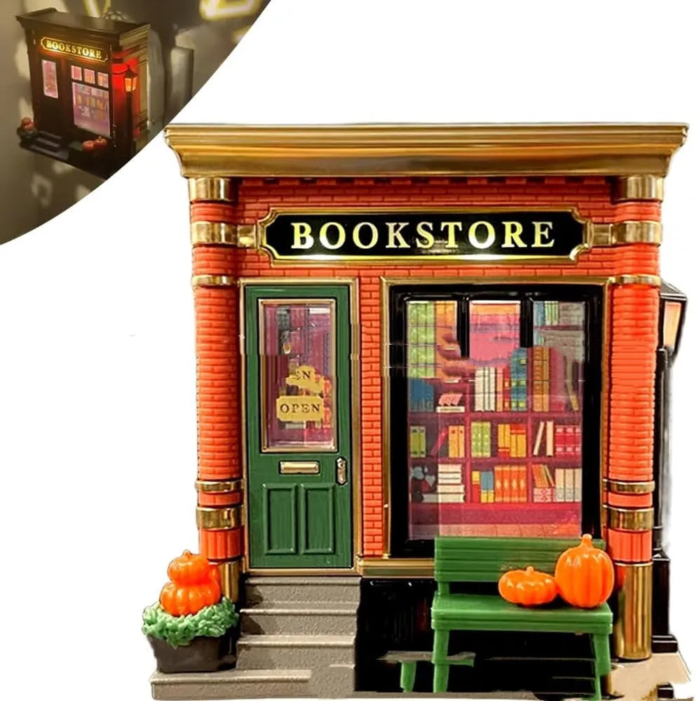 Small resin cartoon house night lamp ornament with a US plug, for decorative and gifting use.