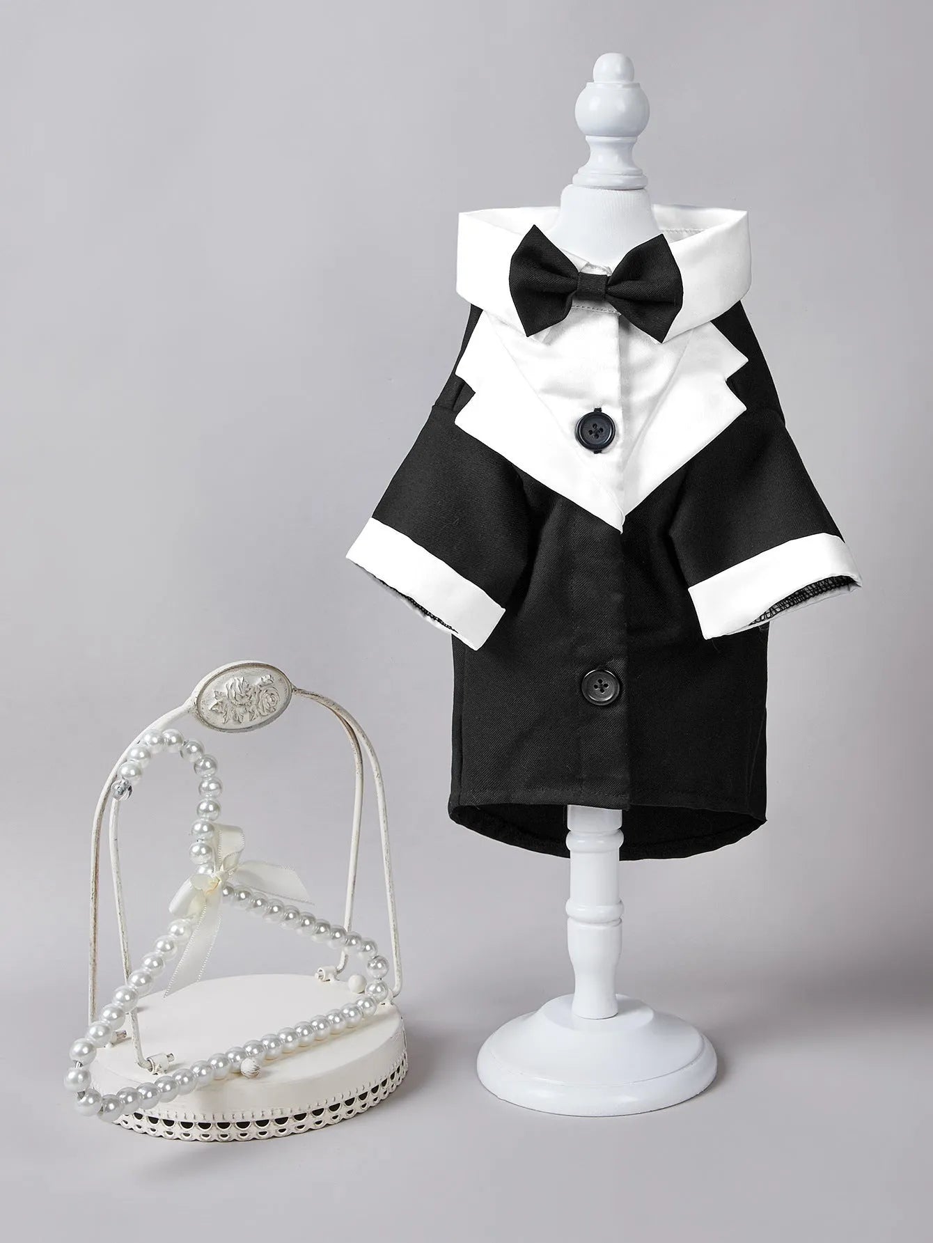 Chinese style gentleman wedding suit for dogs in polyester formal pet clothing