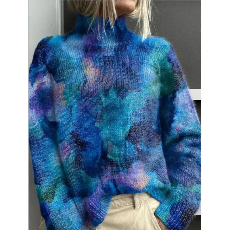 Women's Christmas-themed casual top with 3D abstract printing in polyester fabric