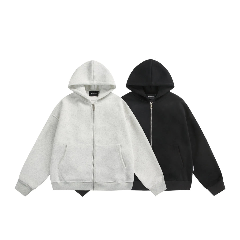 Solid colour loose fit cardigan coat with a small bag design detail on the back.
