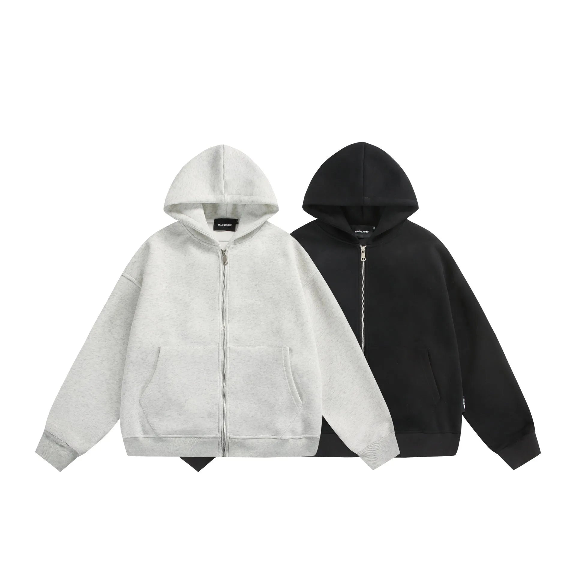Solid colour loose fit cardigan coat with a small bag design detail on the back.
