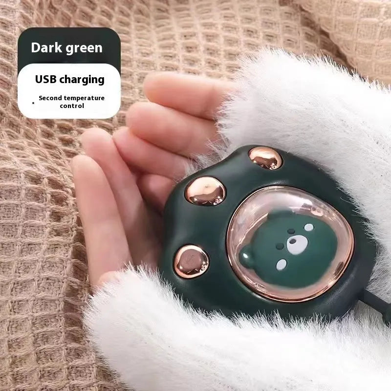 A portable hand warmer power bank with a digital display, shown in one of six available colours.