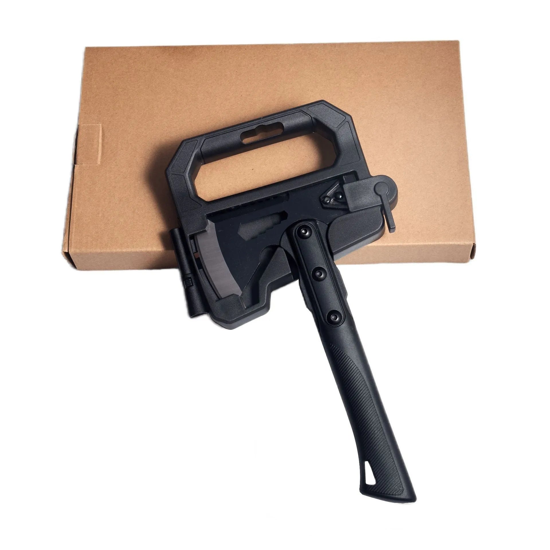 Outdoor multi-functional camping axe with stainless steel head and ABS plastic handle