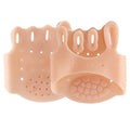 Pair of SEBS hallux valgus toe separators and hand massager pads in white or skin colour, average size