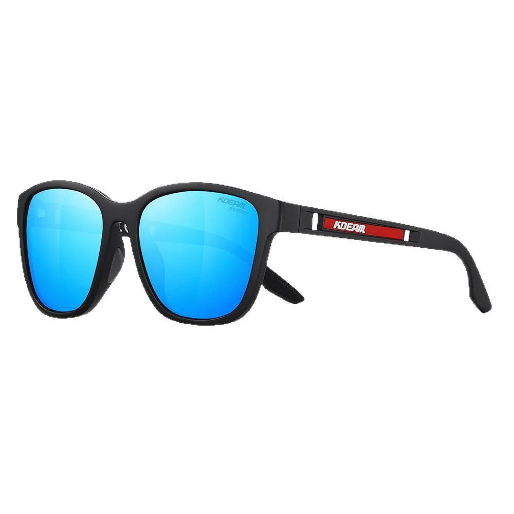 Retro style outdoor sunglasses with metal hinges and TAC lenses for UV protection, shown in one of five colour options.