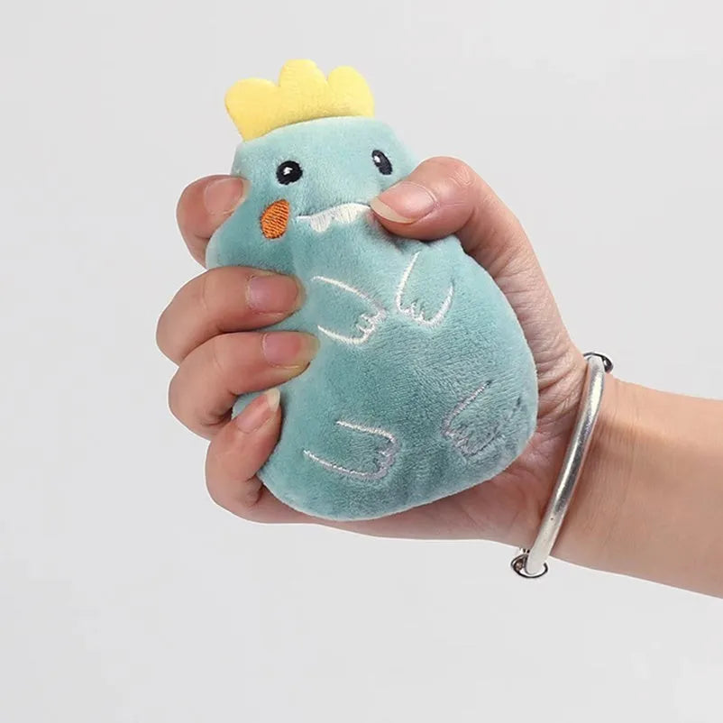 Plush catnip chewing toy for cats with vocal features in multiple colour options