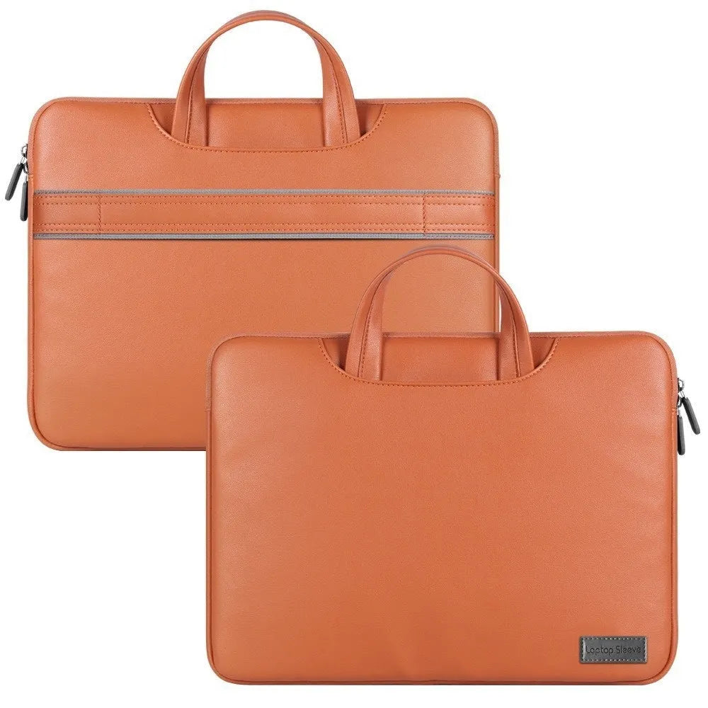 PU leather laptop bag with included power pack in black, brown, pink, or dark grey colour options