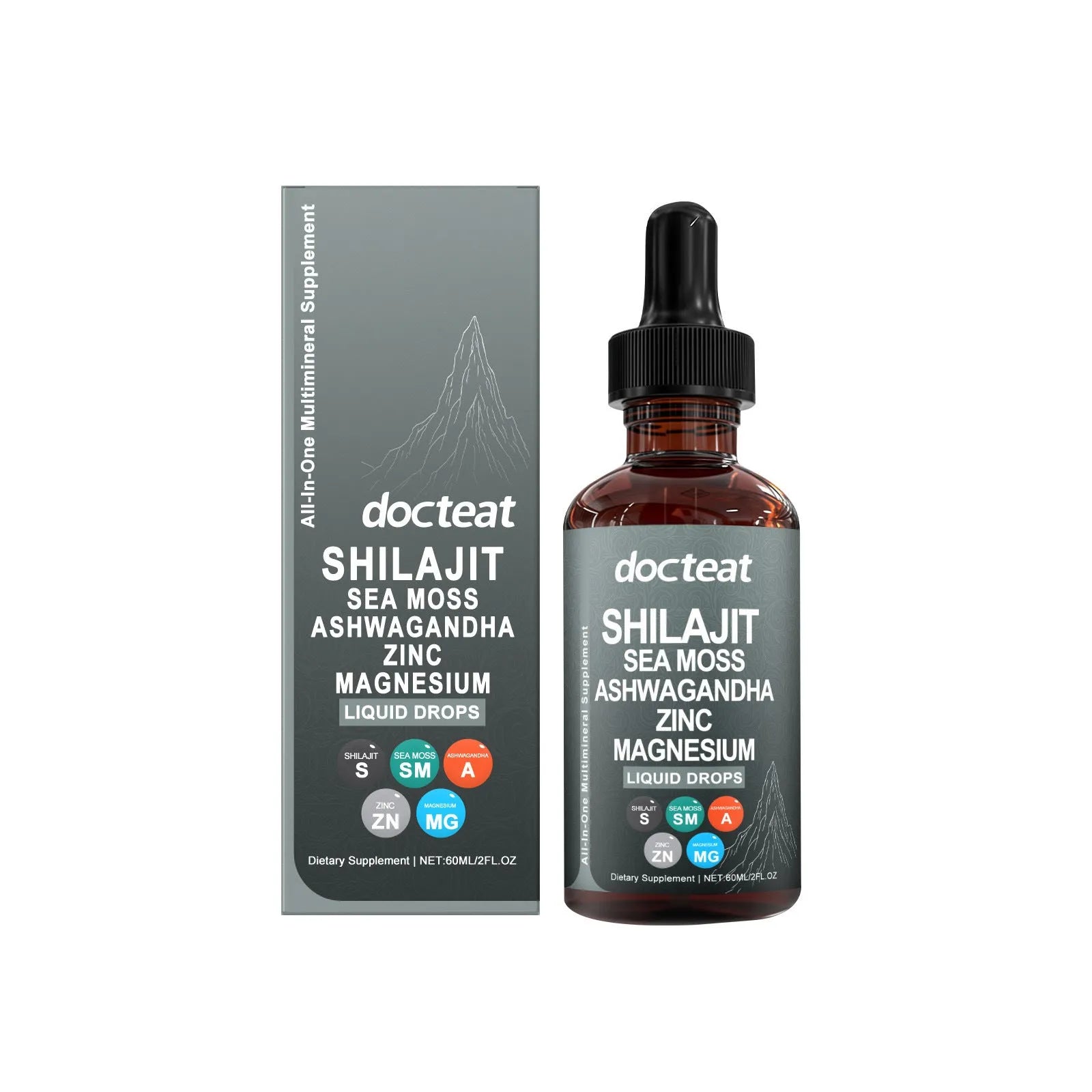 60ml bottle of Intestinal Balance Daily Dietary Supplement with a liquid dropper dispenser.