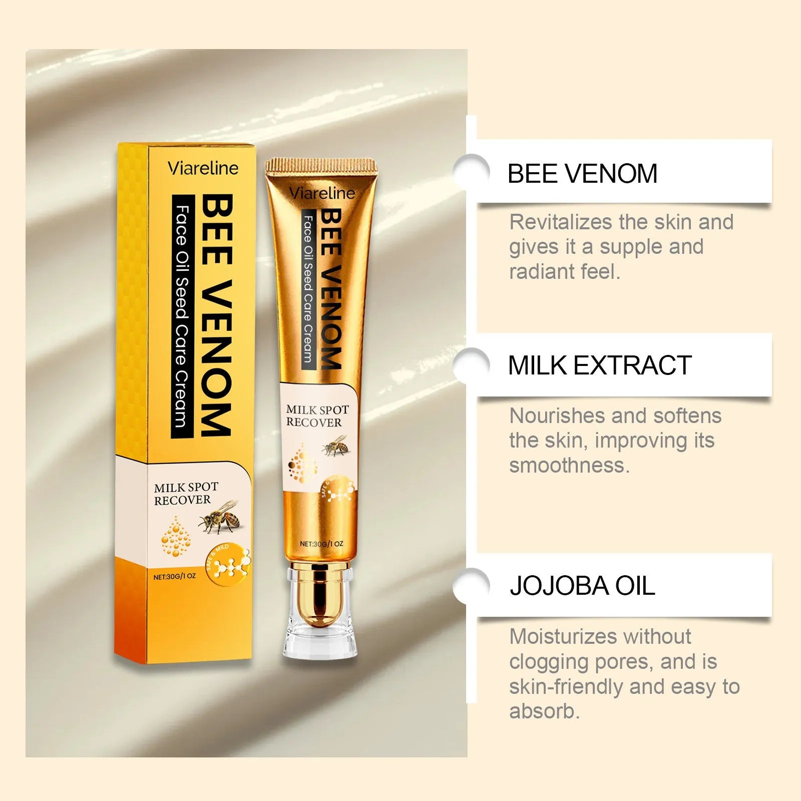 30g jar of facial and neck moisturising cream with gentle hydrating formula