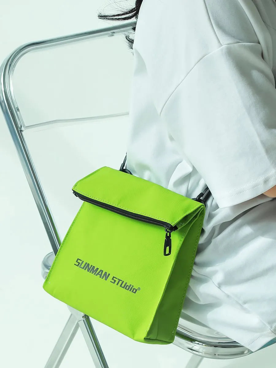 Street style messenger bag backpack in polyester Oxford fabric with sewing line detailing