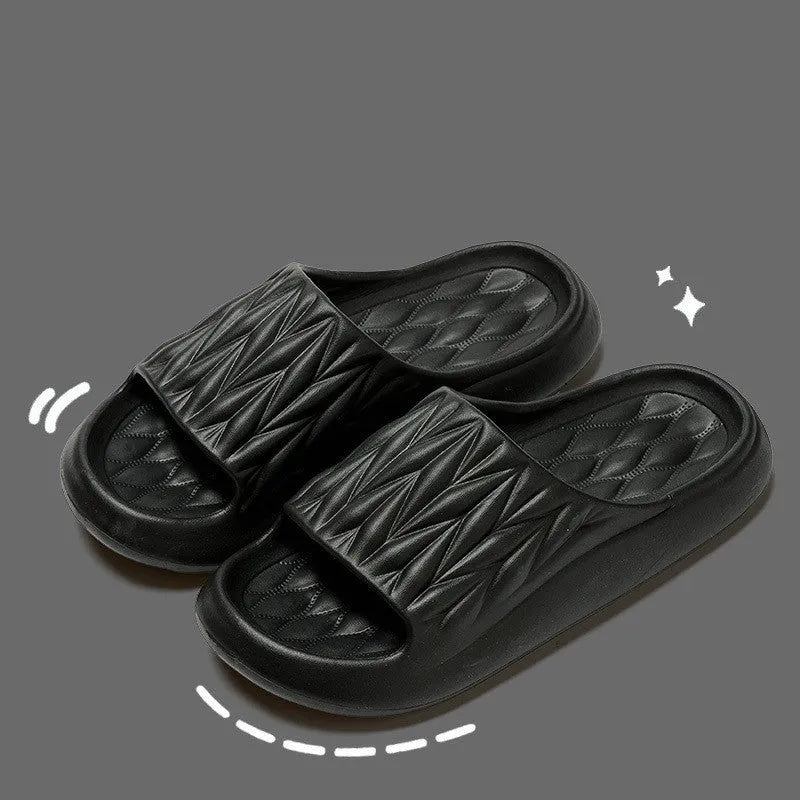 Leaf texture design EVA household slippers with non-slip soles in various colours